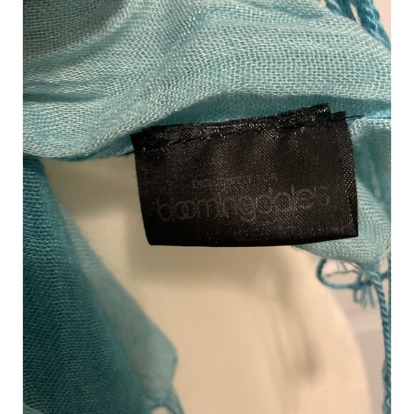 Bloomingdales Exclusive Womens Scarf Wrap Turquoise Ombre Lightweight Viscose - Picture 9 of 10